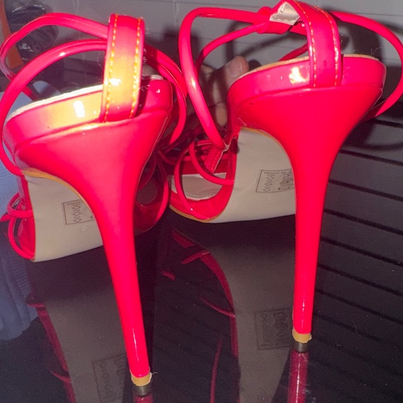 Azalea Wang Hot Pink Lace-Up Stiletto Heels 5.5” Size 9 - Picture 11 of 12